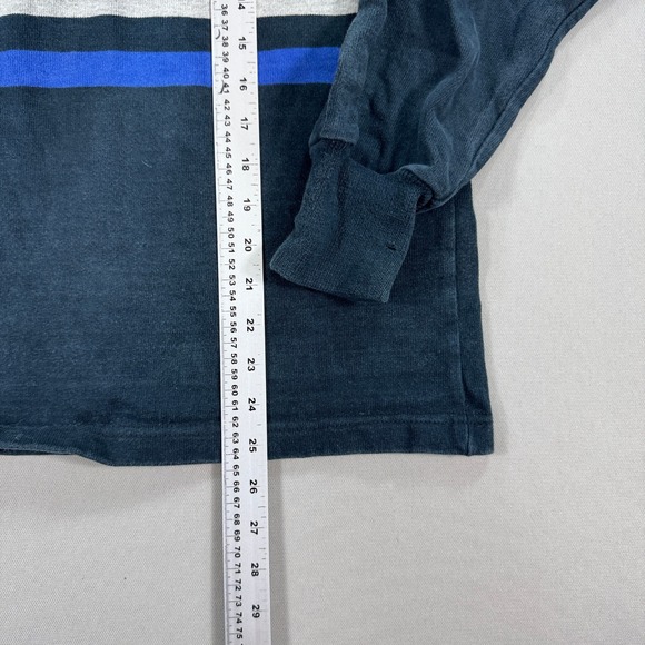 Vintage Barbarian Shirt Mens XS Blue White Stripe Rugby Wear Polo Made In Canada - Picture 4 of 7